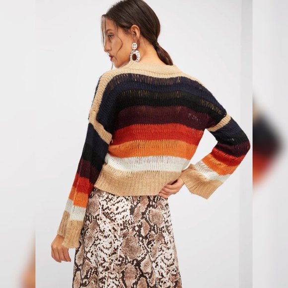 SHEIN Women's Lightweight Sweater Drop Shoulder Color Block CrewNeck M - Picture 3 of 12